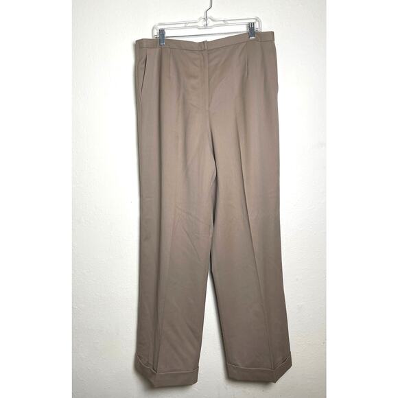Talbots Women's Stretch High Rise Wool Pants Tan 16 Academia Quiet Luxury Preppy - Picture 1 of 14